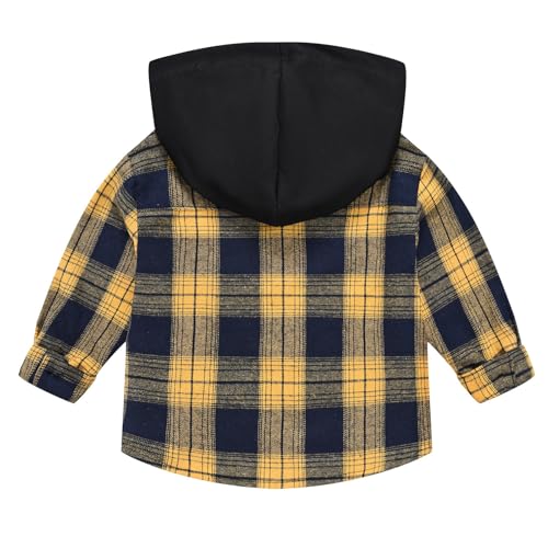 Little Boys Girls Flannel Shacket Hoodies Oversized Long Sleeve Button Down Plaid Shirt Jacket Toddler Casual Cool Y2K Coats3