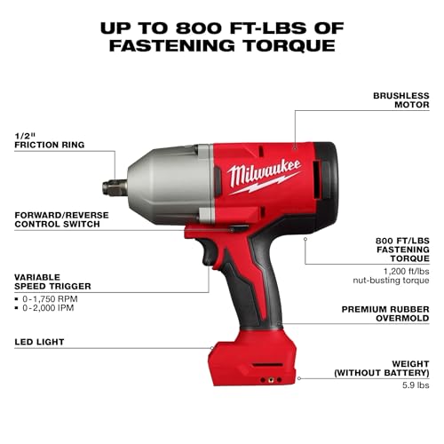 Milwaukee Electric - M18TRADE BRUSHLESS 1/2 HIGH Torque Impact WRENC by Milwaukee - Image 2