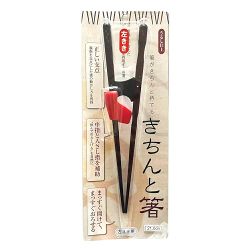 お箸を正しく ちゃんと箸 きちんと箸 うるし仕上 イシダ 若狭塗箸 日本製 おとな用×21cm×左利き用 (E906-S6)