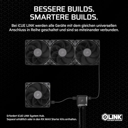 CORSAIR iCUE LINK RX120 MAX 120mm PWM Dicker Lüfter – Hochstatischer Druck – Liquid Crystal Polymer – Magnetisches Kuppellager… – Ansicht 5