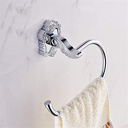 Anneau à serviette en métal doré sculpté 10x21cm pour décoration chic de salle de bain
