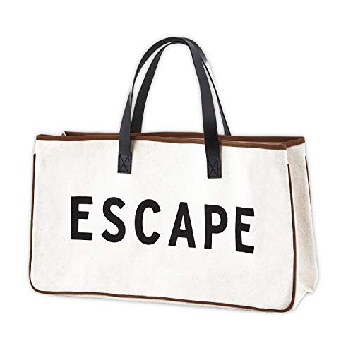 Santa Barbara Designs Weekend Vibes Canvas Beach Bag, Beach Tote, Carry Bag by Santa Barbara Design Studio (Escape), Escape Black and White