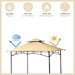 Gazebo Replacement Canopy 5x8 Shelter Double Tiered BBQ Cover Grill Shelter for Shop Garden Patio Model L-GG001PST-F (Beige) - Image 5