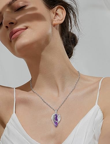CELESTIA Silver-Plated Copper Dragon Necklace Crystal 7 Chakras, Rose Quartz, Turquoise, Obsidian, Amethyst, Malachite, White Crystal, Dongling Jade - 22''+2'' Stainless Steel Singapore Chain4