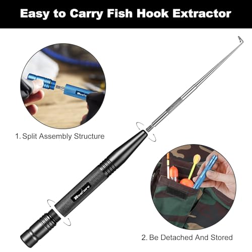 Realure 4Pcs 2 Sizes Portable Fishing Unhooking Disgorger with Magnets Fast Sea Fishing Hook Remover Tool Sturdy Stainless Steel Fishing Disgorger Supplies for Unhooking Hook of Small Big Fish - Image 5