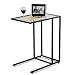 TANGKULA 26" Sofa Side Table Snack Table, Solid Glass Heavy Duty Portable Living Room Bedroom Couch C Table End Table Laptop Desk Coffee Tray