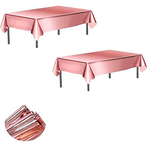 FLZONE Manteles Desechables de Oro Rosa Cover