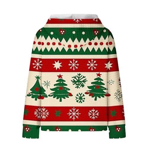 Christmas Hoodies for Women Trendy Long Sleeve Xmas Tree Graphic Print Ugly Sweatshirt Oversized Casual Pullover Tops3