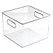mDesign Juego de 4 Cajas organizadoras de plástico cuadradas – Cajas para...