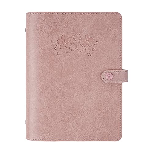 Notatniki Agenda pamiętnik osobisty organizer skórzany pokrowiec luźny liść notatnik wymienny papier podróżny notatnik artykuły pa 1 szt. papier (kolor: Wiśniowy róż, rozmiar: A5)