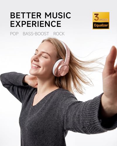 Image of Picun B8 Bluetooth Headphones, 120H Playtime Headphone Wireless Bluetooth with 3 EQ Modes, Low Latency, Hands-Free Calls, Over Ear Headphones for Travel Home Office Cellphone PC