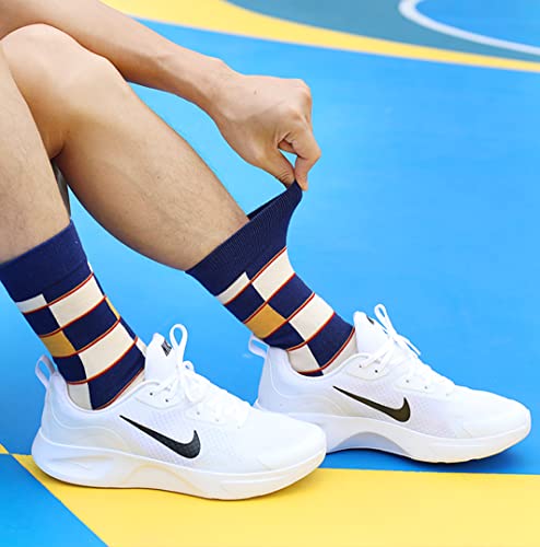 Image of HHX YONLEE Dress Socks 5 /6 /10 Pairs Crew Argyle Colorful Cotton Novelty Casual Happy Fun