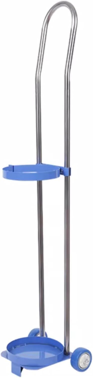 GTHTUHFD Oxygen Cylinder Cart, Oxygen Tank Cart, Stainless Steel Cylinder Cart, Rolling Gas Cylinder Fixed Rack With Wheel, Portable Cylinder Tank Rack,31.5 inch-10 Liter