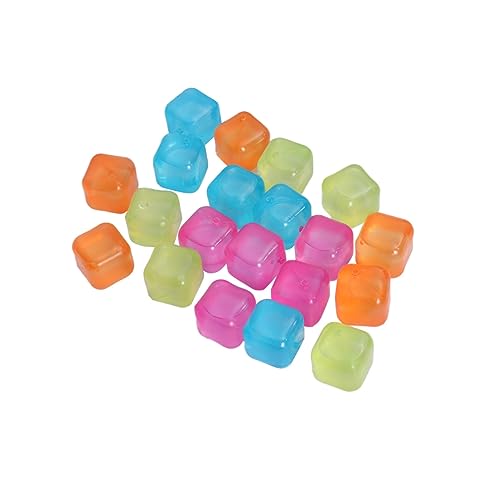 FRCOLOR 20個入り 再利用可能なスクエアアイスキューブ ドリンク用冷却ツール 立方体 水入り冷凍プ アウトドアやパーティーに適用