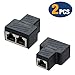 Produktbild Covvy RJ45 Splitter Adapter Buchse, RJ45 Splitter Adapter 1 bis 2 Dual Female Port Cat 5/Cat 6 LAN Netzwerk Ethernet Splitter Connector (2 Pcs, Schwarz)