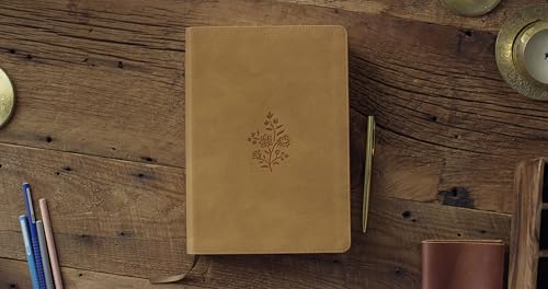 Image of ESV Single Column Journaling Bible, Large Print (TruTone, Nubuck Caramel, Wildflower Design): Holy Bible, English Standard Version