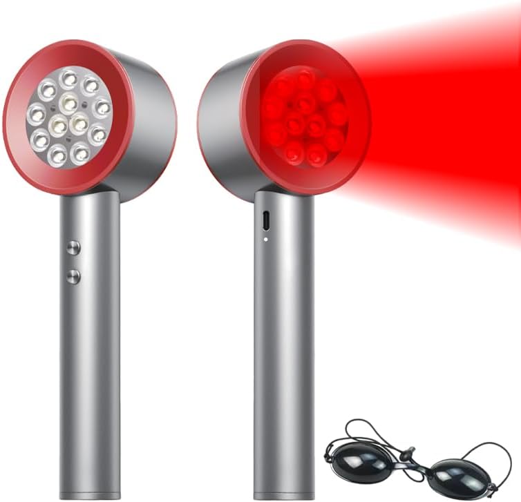 Dual-Sided Red Light Therapy Wand - Professional 4-Wavelength 630nm 660nm 808nm 850nm - High Irradiance Near Infrared Device for Deep Muscle Support, Joint Comfort, Skin Health