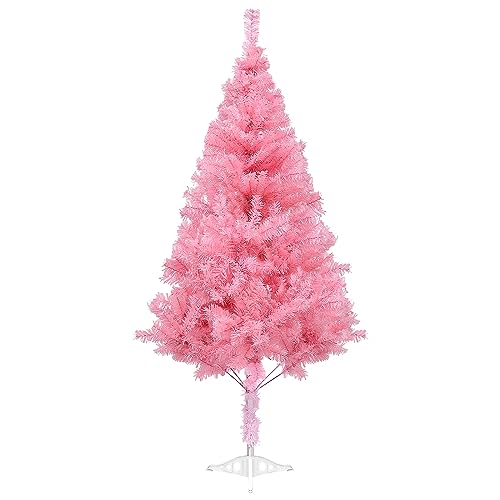 Adiwiid 5ft Pink Christmas Tree for Home, Office, Party Decoration, Artificial Christmas Tree for Xmas Seasonal Holiday Decoration Indoor Outdoor (Pink-5ft)