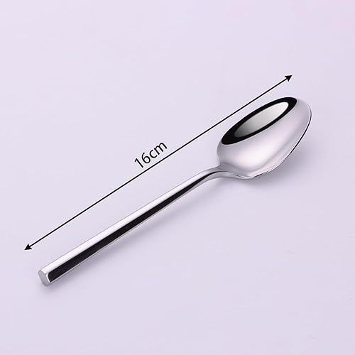 Miniatura 6 de Juego de cubiertos de 20 piezas para 4, juego de cubiertos de acero inoxidable 1810 con mango hexagonal de diamante, juego de cubiertos de vajilla