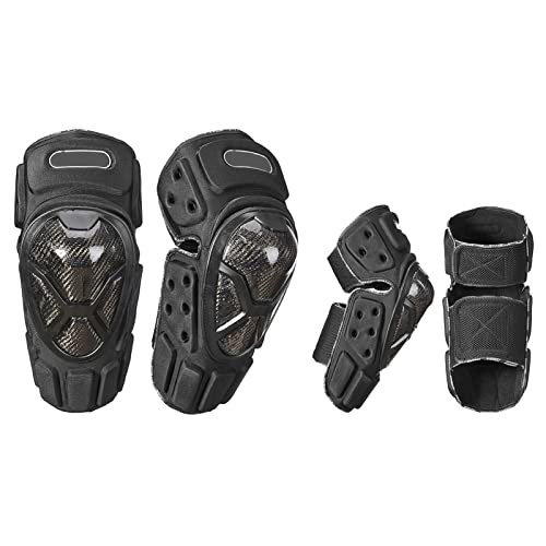 HGTRH Knieschoner Fahrrad, Motorrad Knieschützer Knieprotektoren MTB Herren Motocross Ellenbogen Protektoren Kratzfest Und Verschleißfest Aktualisierte Version Knie Pads, 4 Pcs