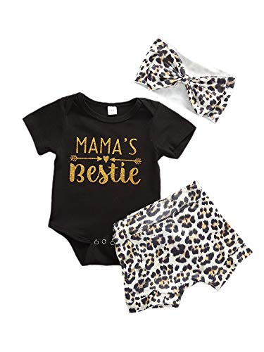 Newborn Baby Girl Summer Outfits Letter Short Sleeve Bodysuit Romper Tops Floral Shorts Pants 3 Piece Clothes (Black(Mamas Bestie), 0-3 Months) Newborn Baby Girl Summer Outfits Letter Short Sleeve Bodysuit Romper Tops Floral Shorts Pants 3 Piece Clothes (Black(Mamas Bestie), 0-3 Months)