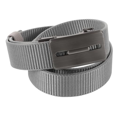 Homoyoyo Automatic Nylon Ratchet Belt for Men Adjustable Double-sided Design Grey for Business and Casual Wear