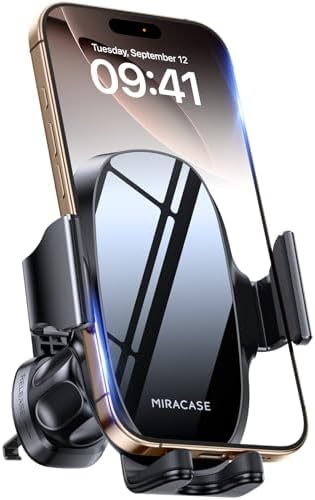 miracase 2nd Generation Car Phone Holder, Air Vent Phone Holder for Cars 360¡ã Rotation, Universal Mobile Phone Mount Automobile Cradles for Vent Van iPhone 14 Pro Max 13 12 11 Samsung