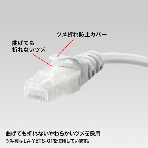 サンワサプライ CAT5e LANケーブル 2m LA-Y5TS-02BL