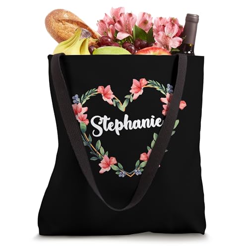 Bolsa Tote personalizada Stephanie Flower Heart miniatura 4
