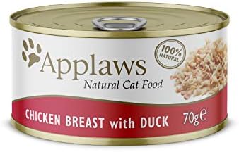 Applaws 100% Natural Wet Cat Food, Chicken with Duck Can, 70g (Pack of 24)