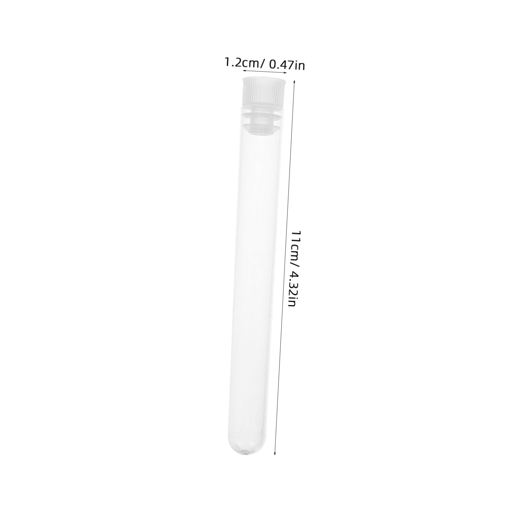 FUNOMOCYA 50pcs Single-use Test Tubes Solid Storage Test Tubes Transparent Plastic Test Tubes Container Sturdy Test Tubes
