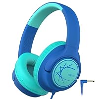 iClever Kopfhörer Kinder, Kinderkopfhörer mit Kabel 85dBA Sichere Lautstärke, Stereo Sound, Over Ear Faltbare 3.5 mm Jack Kinder Kopfhörer für iPad, Tablets, Schule, Reisen, Blau