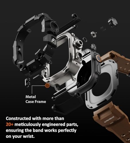 Image of ULTIMAL Rugged Case with Band for Apple Watch 49mm,Compatible with Apple Watch Ultra 3 /2 /1, Military Grade Shockproof Bumper Cover for iWatch Tactical Band Men (Coffee Brown, 49mm)