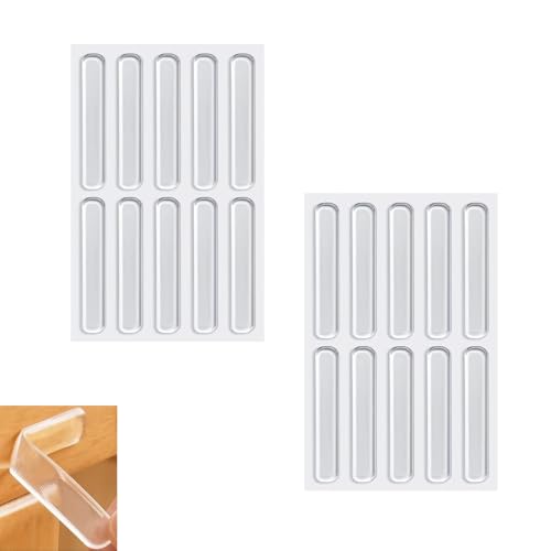 Ginddy Bandes de Pare-Chocs Adhésives,20 Pcs Tampons de Protection Transparents Pare-Chocs de Porte D'armoire en Silicone Butee de Porte Adhesive pour...