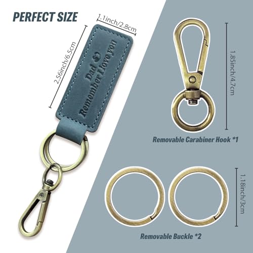 Image of Dad Keychain - Remember I Love You Dad, Leather Keychain for Father from Daughter or Son