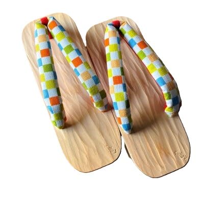 郡上踊り 踊り下駄 槍鉋(やりかんな)下駄 女性用LLサイズ 鼻緒/市松