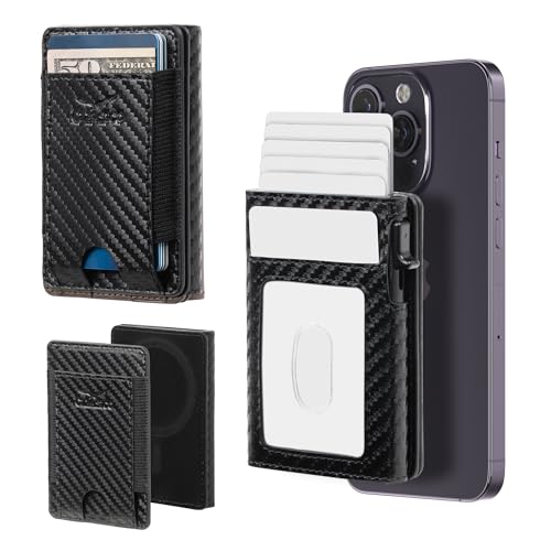 Claasico MagSafe Wallet for Men | RFID Blocking Slim Leather Card Holder with Pop-Up Mechanism | Ultra-Thin, Magnetic Design, Front Pocket Wallet, Compatible with MagSafe iPhone Models