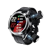 Reloj Inteligente Hombres smartwatch TWS 2 en 1 DE Alta FIDELIDAD Stereo Auriculares inalámbricos Combo Bluetooth Llamada para Android iOS