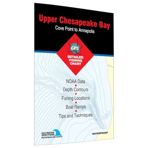 Upper Chesapeake Bay Cove Point to Annapolis Fishing Map