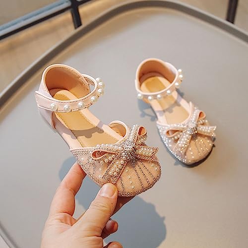 Slides Girls Dress Shoes Cute Bow Mary Jane Shoes Ballerina with Satin Ankle Tie for Birthday Party Dressy Sandals for Girls2