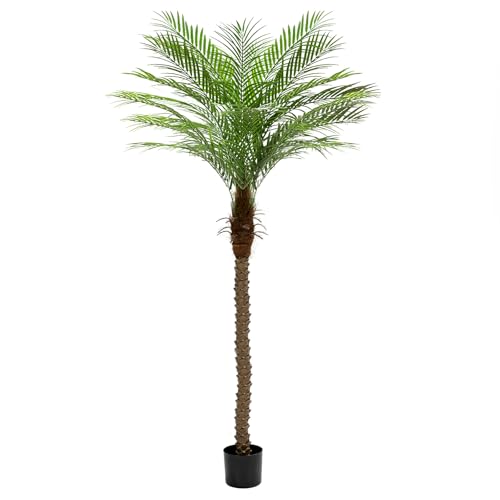 ZEEOZE 210cm Künstliche Phoenix Palme Hohe künstliche Palmen mit 15 verstellbaren Blättern künstliche Phoenix Palmen für Terrasse Pool Home Office Wohnzimmer Garten (1 Stück 7 ft)