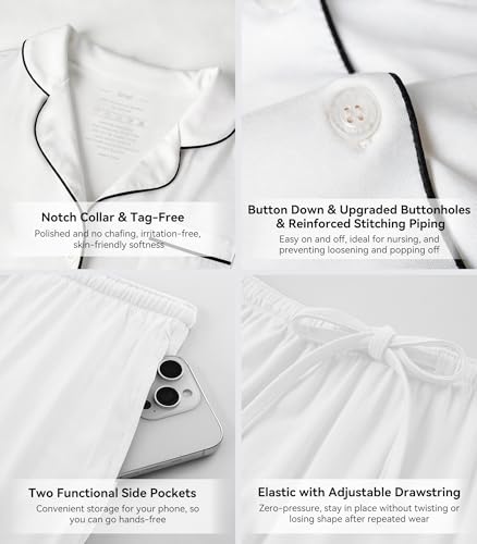 Image of WiWi Viscose from Bamboo Women's Pajamas Set Super Soft Button Down Top and Pants Sleepwear Cooling Pjs S-3X