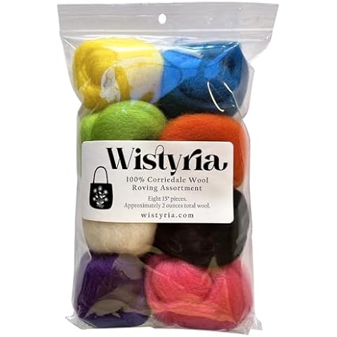 WISTYRIA EDITIONS Classic Wool Roving 15" .25oz 8/Pkg, 12-Inch, 7 Foot Cover