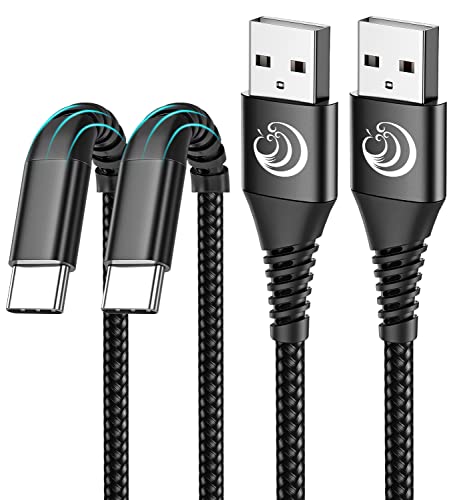 Câble USB C [2m+2m / Lot de 2] 3A Chargeur Type C en Charge Rapide Nylon Tressé Câble Chargeur pour Samsung Galaxy S20 S21 S22 S9 S10 S20 Fe A50 A51 A53 A40 A20e,Huawei P30/P20,Sony Xperia XZ, Xiaomi