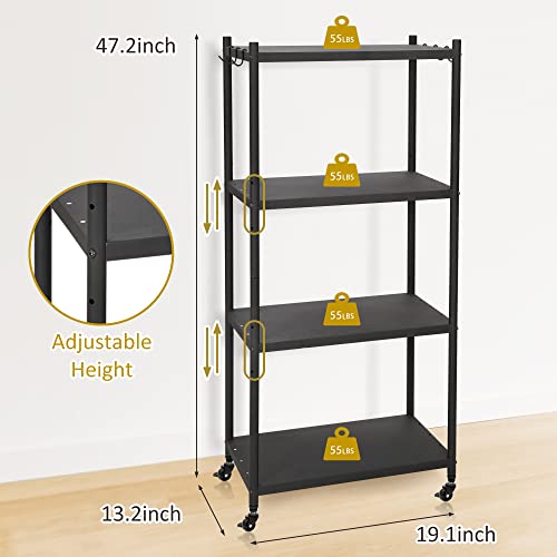 Jubao 2023 New Bar Carts For The Home & 4-Tier Bakers Rack For Kitchen Living Room Dining Room, With 360° Rotation Lockable Wheels, Kitchen Shelf, Microwave Stand #TOP1