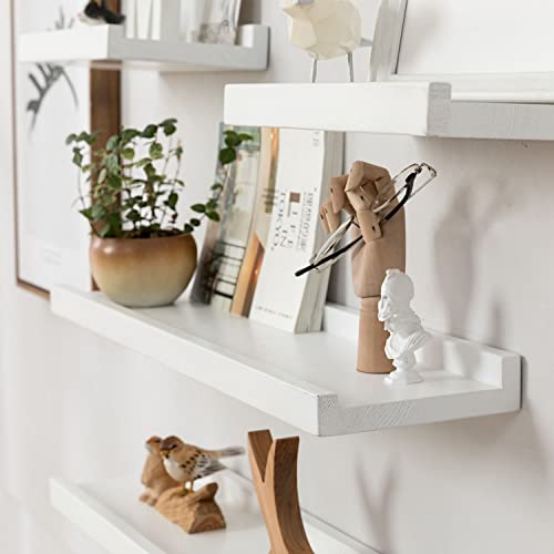 Homwoo Long Floating Shelves White Oak Nnatural Wood Wall Shelf Picture Ledge Display Shelf For Home, Living Room, Bedroom, Bathroom, Office 1Pcs-35Inches #TOP2