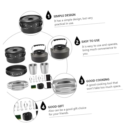 Réchaud pratique et vaisselle barbecue Yardwe pour le camping