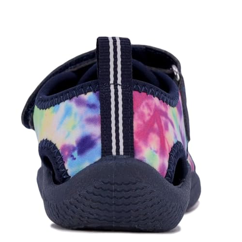 Nautica Kids Protective Water Shoe,Closed-Toe Sport Sandal For Boys and Girls-Kettle Gulf-Multi Tie Dye Navy Size-9