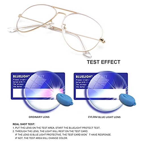 Eylrim EYL3026A Blue Light Aviator Glasses For Women Men Metal Pilot Frame Clear Lens Computer Eyeglasses thumb #4