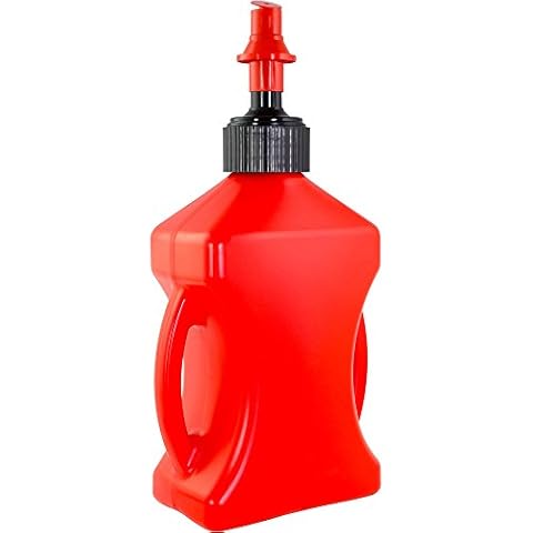 Quick Fill Fast Flow 10 Litre Motocross Petrol Fuel Can Bottle Jug - Red Cover